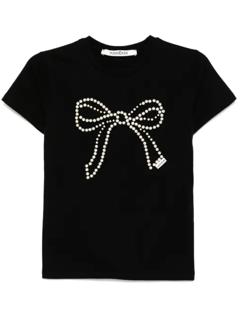 Kimhekim pearl-embellished T-shirt Black PS25JS07BK