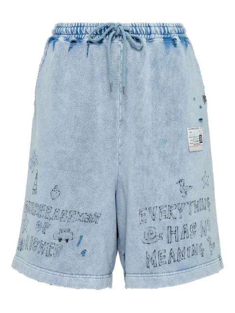Maison MIHARA YASUHIRO distressed drawstring shorts Blue A14SP544