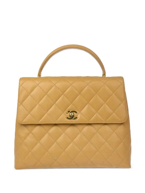CHANEL Pre-Owned 1998s medium quilted top handle bag Neutrals 5878471