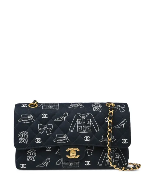 CHANEL Pre-Owned 2002 medium Double Flap shoulder bag Black 7852043