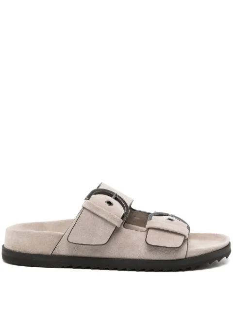 James Perse suede buckle slides Grey SWTSU8427