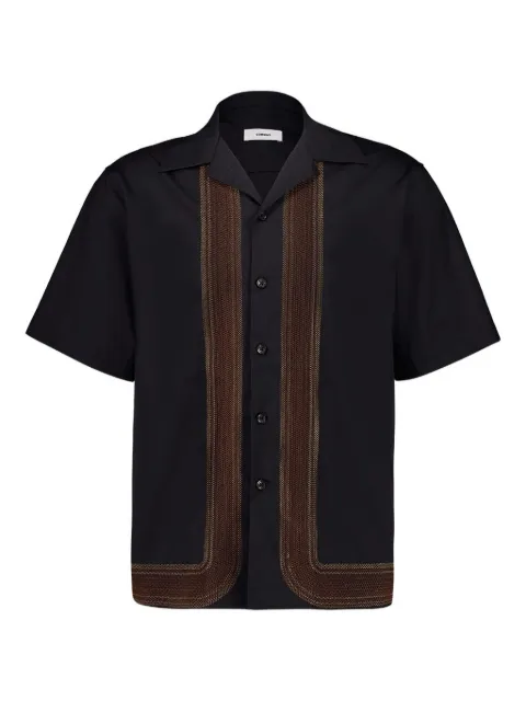 COMMAS gradient zigzag embroidered shirt Black CS021E