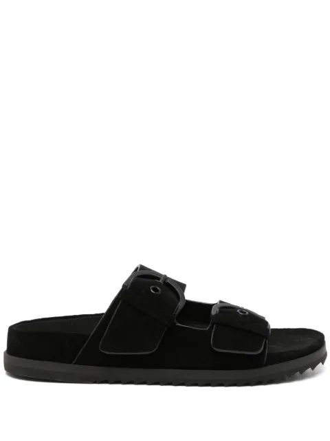 James Perse suede buckle slides Black SWTSU8427