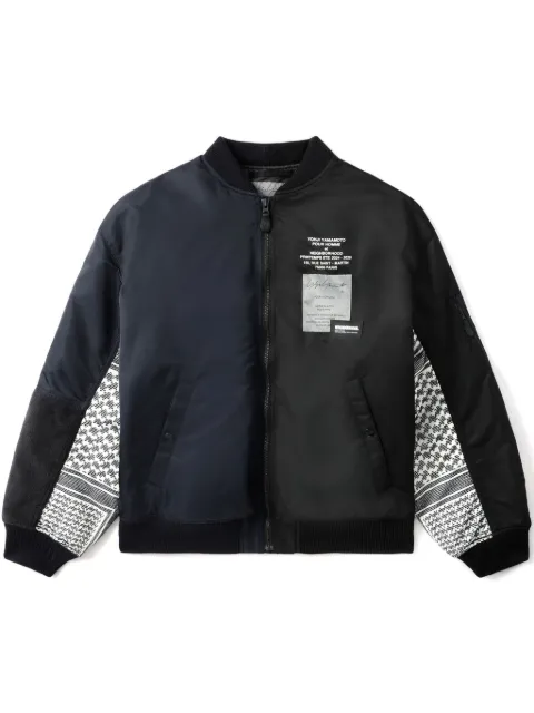 Yohji Yamamoto contrast-sleeve bomber jacket Black HPJ93602