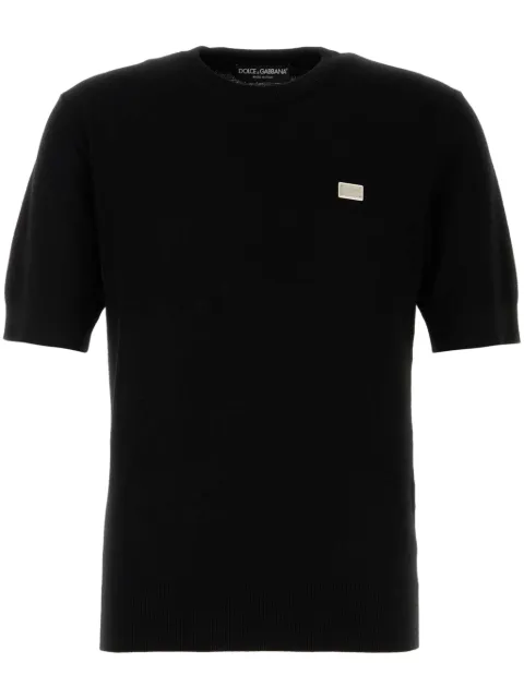 Dolce & Gabbana logo-plaque T-shirt Black GXX03TJBCF5