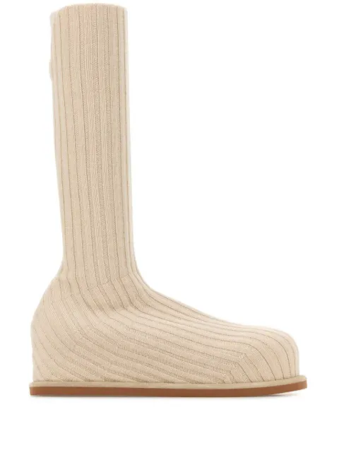 Amina Muaddi Veneda boots Neutrals VENEDASTRETCHBOOT15