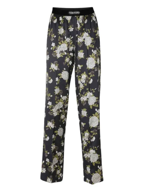 TOM FORD floral-print pajamas trousers Black PAW397FAP224