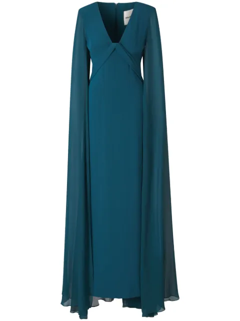 Roland Mouret layered dress Blue RMAW24010GDGSATINCREPE