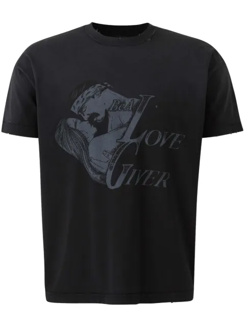 Willy Chavarria graphic-print cotton T-shirt Black WCJSY0039001LOVERGIVEREASYTEEDESTROYED