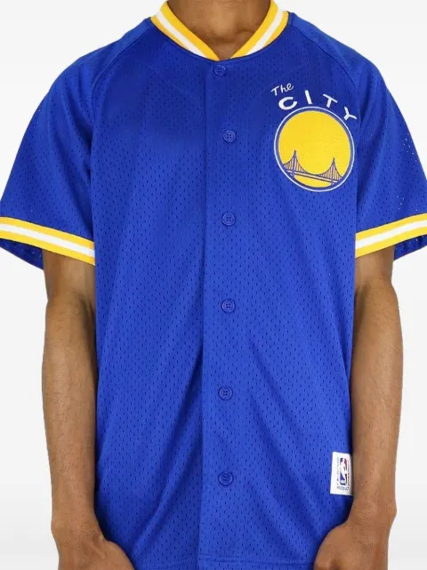 Mitchell & Ness buttoned T-shirt Blue 418TH3106AGSWIH