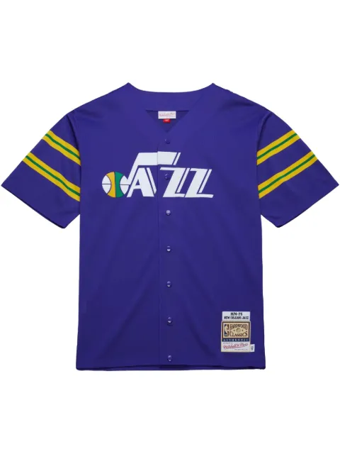Mitchell & Ness 1974 New Orleans Jazz Full-Snap Shooting shirt Purple ASSH7465NOJ74PPPPURP