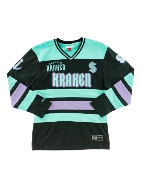 Mitchell & Ness Seattle Kraken V-neck striped sweatshirt Black 201557611