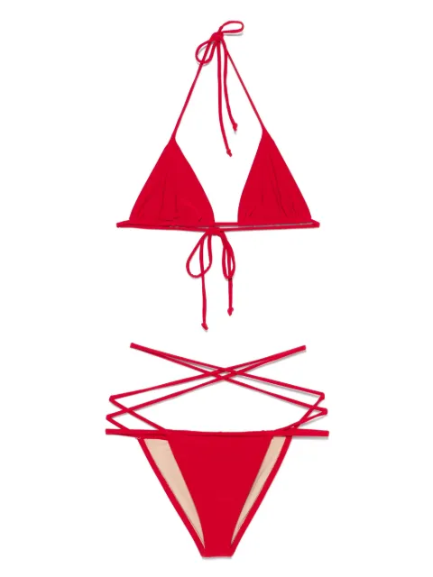 Norma Kamali criss-cross bikini Red KK225WPLO64946