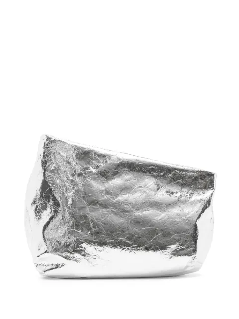 Marsèll Fanta metallic-effect leather clutch bag Silver MB0442P055