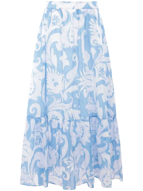 ETRO paisley-print maxi skirt Blue WRFA011499SA5I2X0807