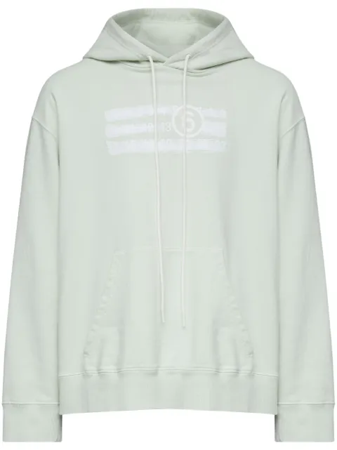 MM6 Maison Margiela Numbers-motif hoodie Green SH2GU0020M25004