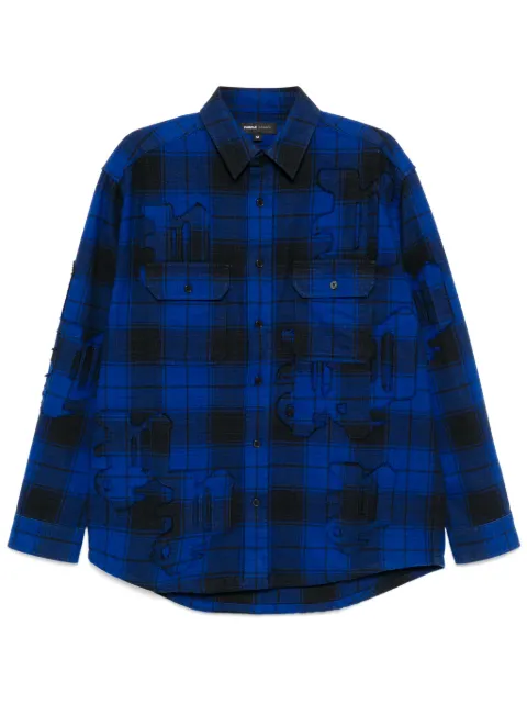 Purple Brand gothic P flannel shirt Blue P331PFMB125
