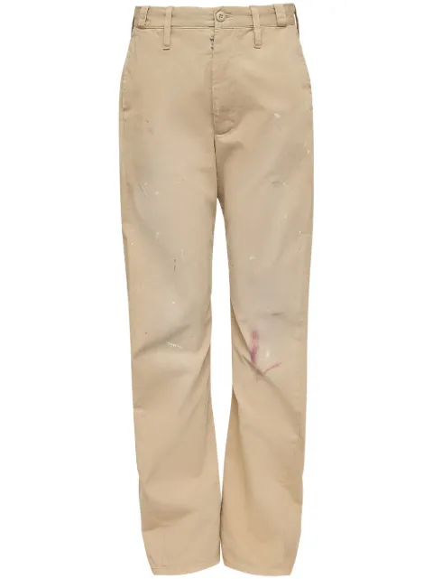 MM6 Maison Margiela paint-splatter trousers Neutrals S62KB0230M35435