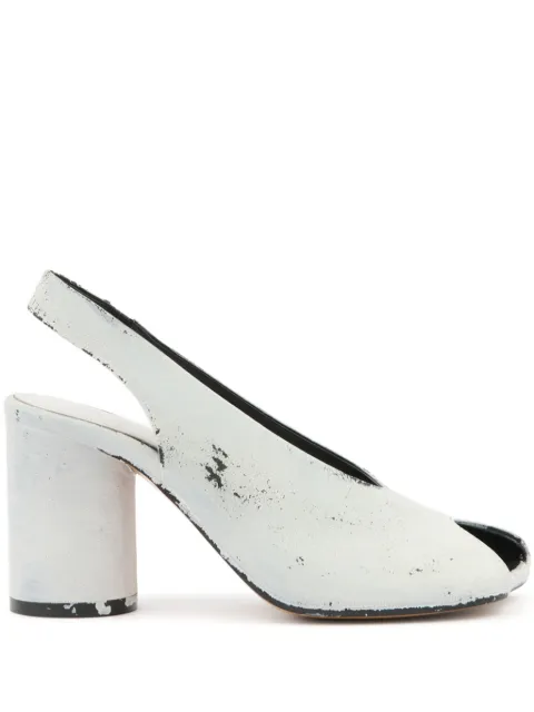 MM6 Maison Margiela painterly-print slingback sandals White S66WP0104P8306