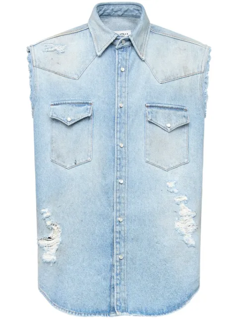 MM6 Maison Margiela sleeveless shirt Blue SH2DR0003M30018
