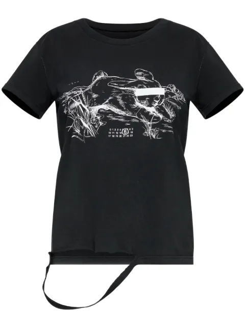 MM6 Maison Margiela graphic-print T-shirt Black S62GD0199M20108