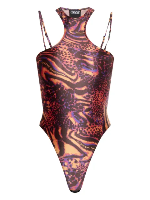 Versace Jeans Couture animal-print bodysuit Red 78HAM210JS438