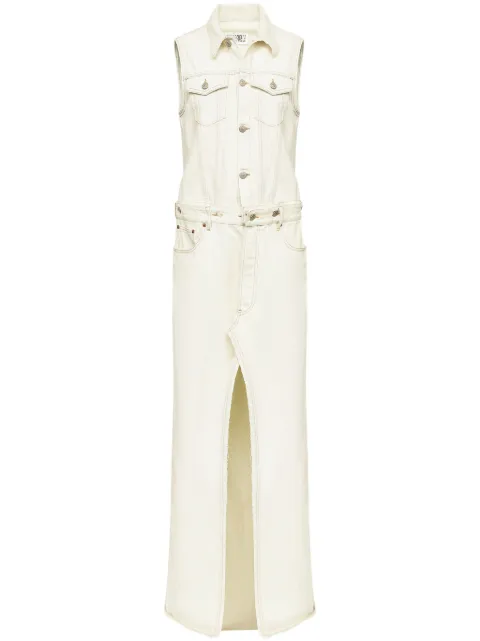 MM6 Maison Margiela denim maxi dress Neutrals S62DG0052M30018