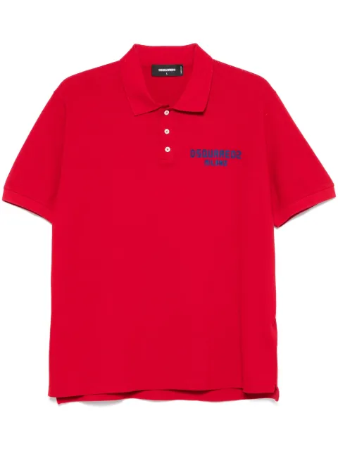 DSQUARED2 dyed logo-patch polo shirt Red S74GL0086S22743