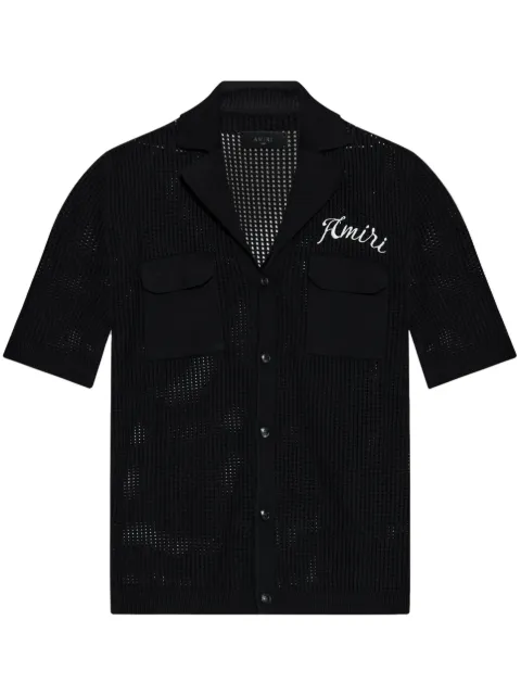 AMIRI logo-embroidered shirt Black AMKNIR1011