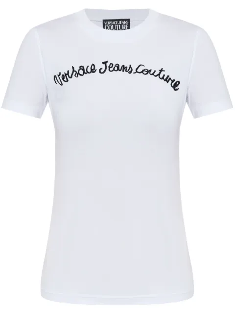 Versace Jeans Couture logo-embellished T-shirt White 78HAHC08CJ02C