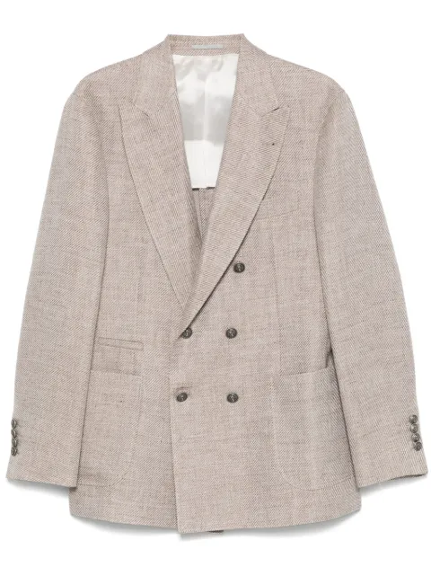 Brunello Cucinelli mélange-effect blazer Neutrals MB4247BBDKC019