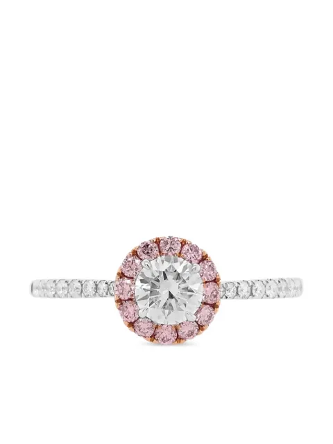 HYT Jewelry 18K white gold diamond engagement ring Silver R731HR
