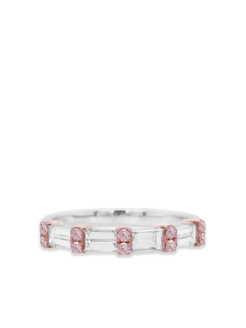 HYT Jewelry 18K white gold diamond band ring Silver R793HR