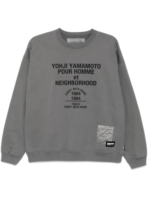 Yohji Yamamoto x Neighborhood printed long-sleeves sweatshirt Grey HPT88995