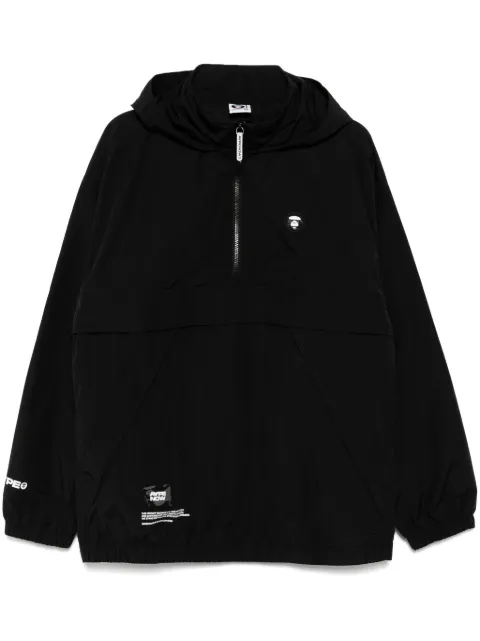 AAPE BY *A BATHING APE® AAPENOW moonface-logo half-zip jacket Black ALJ7705XXO