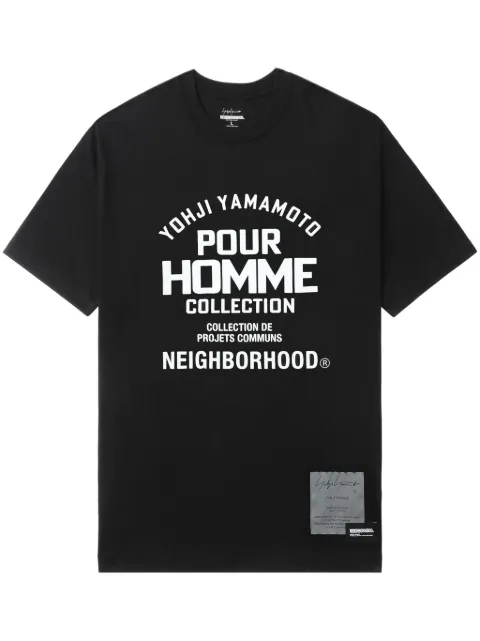 Yohji Yamamoto x Neighbourhood slogan-print T-shirt Black HPT90997