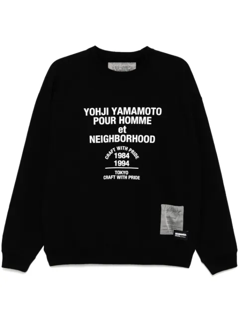 Yohji Yamamoto x Neighborhood printed long-sleeves sweatshirt Black HPT88995