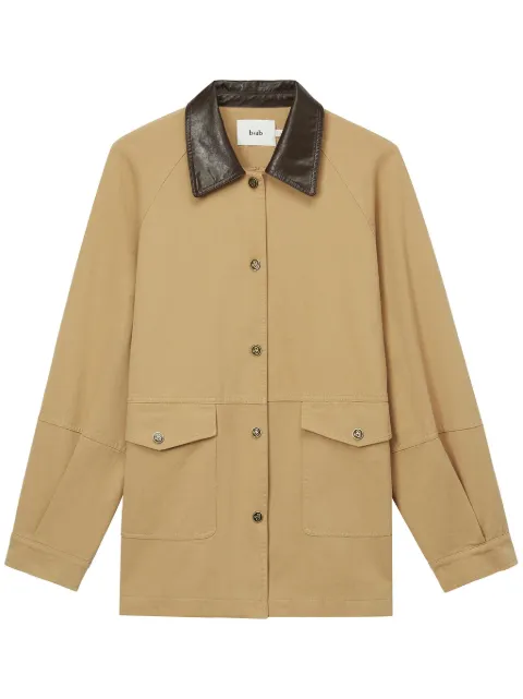 b+ab contrasting-collar coat Neutrals 5S106AI