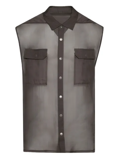 Rick Owens sheer sleeveless shirt Grey RR01E5239S