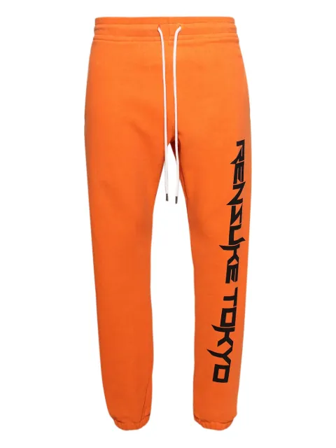 RENSUKE TOKYO logo-print tracksuit bottoms Orange SPTO1