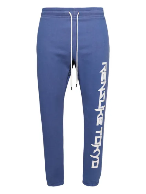 RENSUKE TOKYO drawstring-cuffed cotton tracksuit bottoms Blue SPTPL1