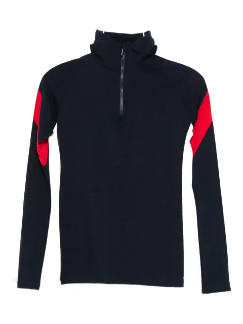 We Norwegians Zermatt zip-up high-neck top Blue 25370219