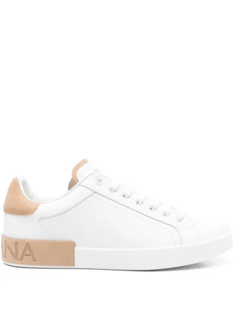 Dolce & Gabbana Portofino leather panelled sneakers White CS2278AF218