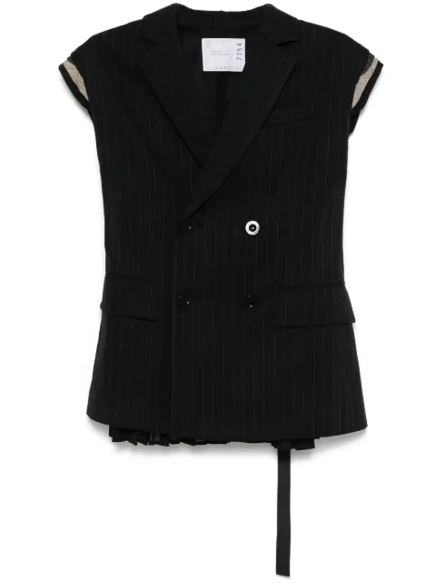 sacai pinstriped waistcoat Black 2507754