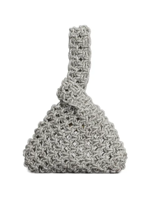 Hibourama crystal-embellished clutch bag Silver CO00HIBNIKY