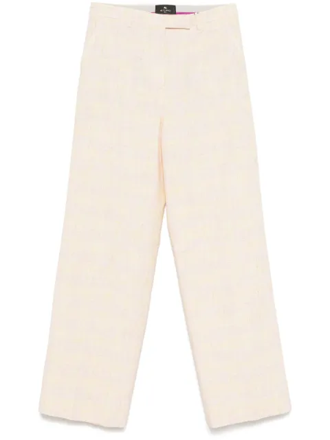 ETRO slub-texture trousers Yellow WREA003499TTE36