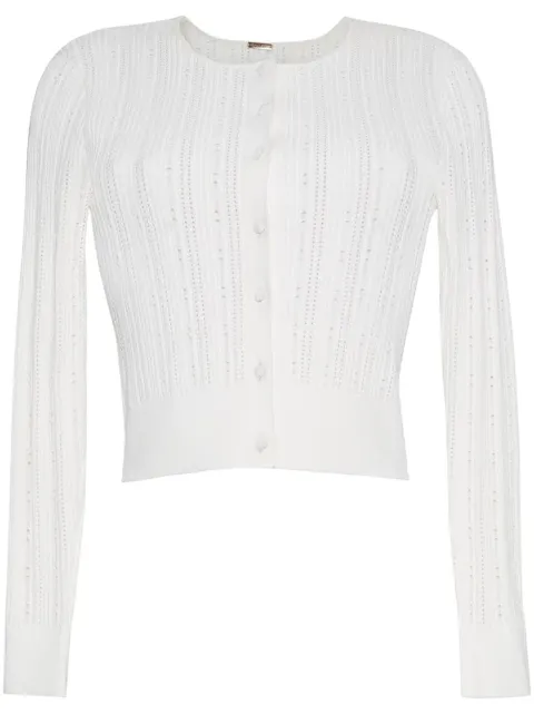 Adam Lippes Faye pointelle-knit cardigan White R25613UB
