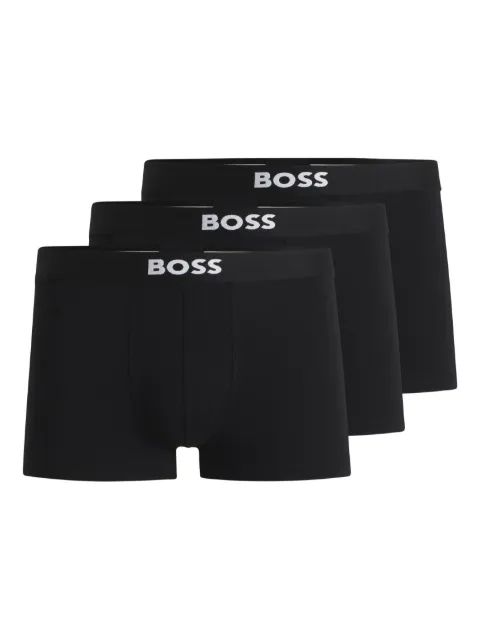 BOSS three-pack of stretch-cotton trunks Black 50544263