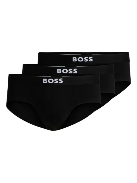 BOSS three-pack low-rise briefs in stretch cotton Black 50546561