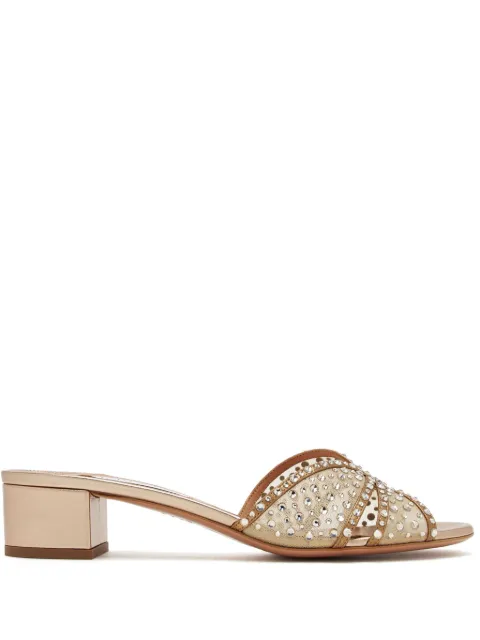 Aquazzura leather mules Gold CLRMIDM1NWS
